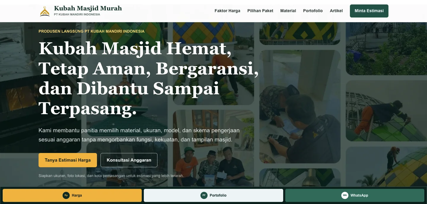 Contoh Website Kubah Masjid Murah