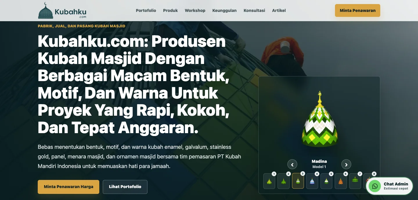 Contoh Website Kubahku.com