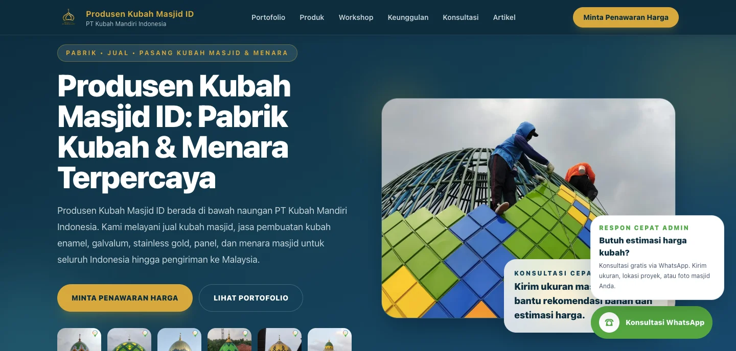 Contoh Website Produsen Kubah Masjid ID