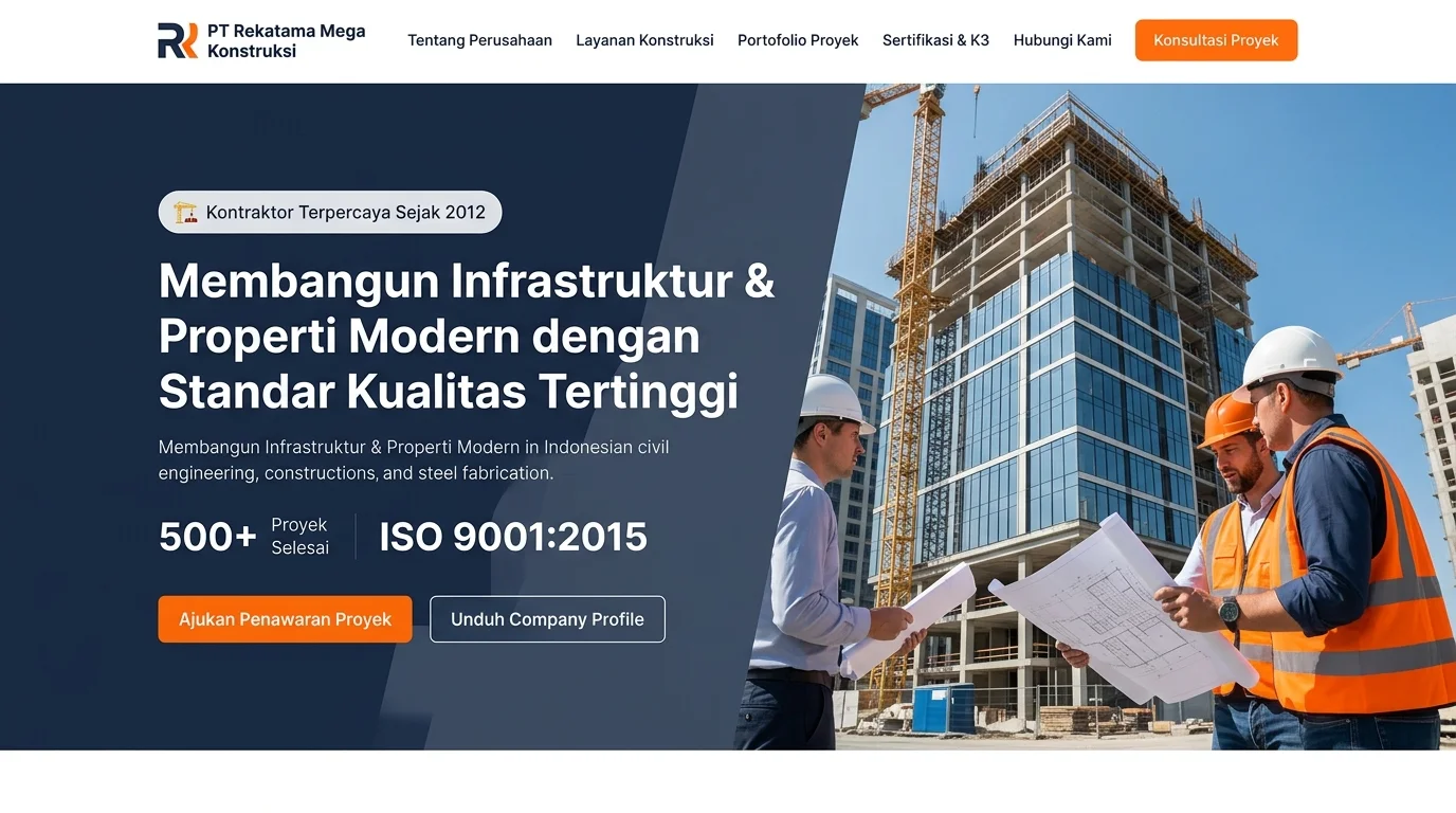 Contoh Website PT Rekatama Mega Konstruksi