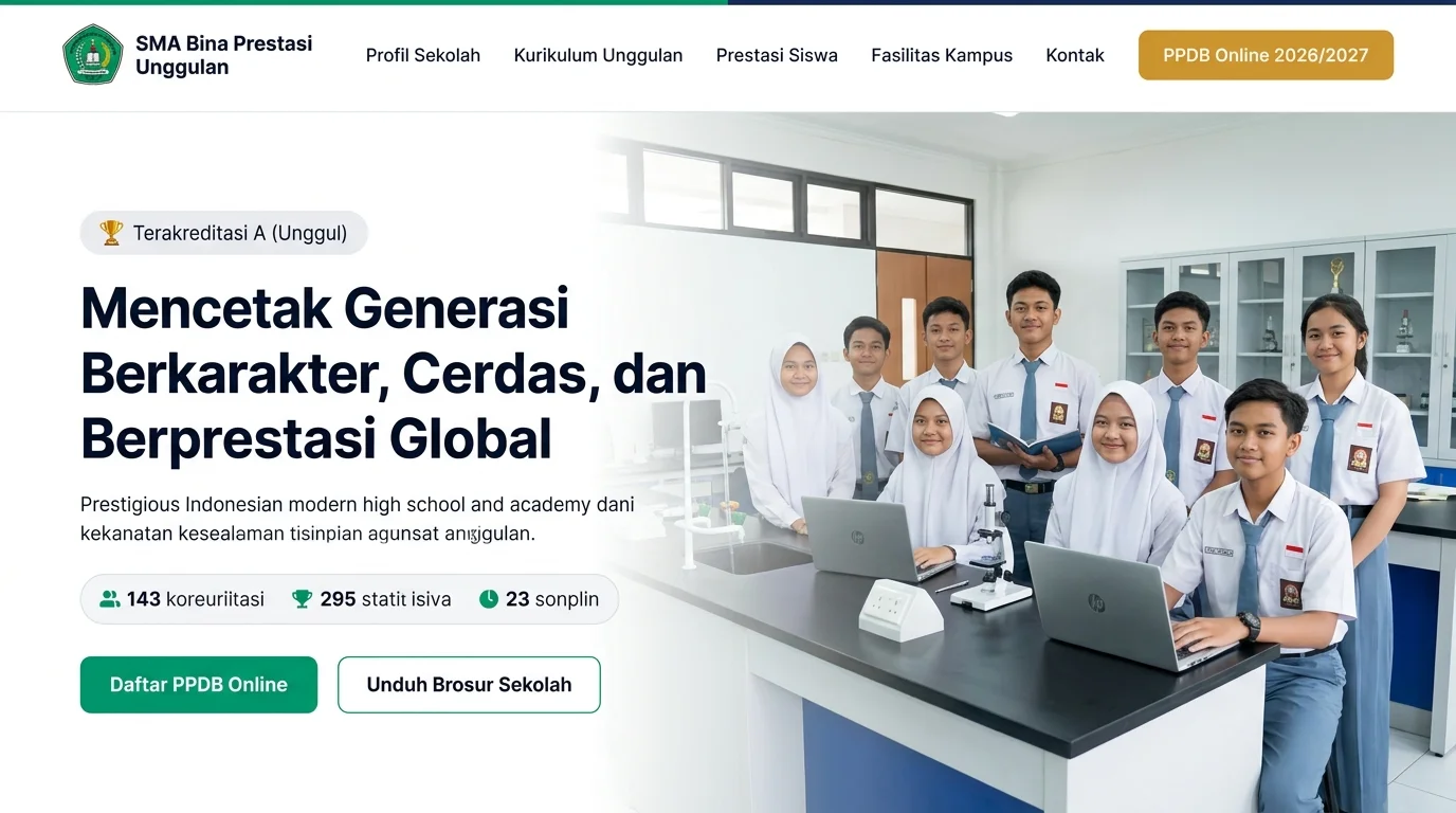 Contoh Website SMA Bina Prestasi Unggulan