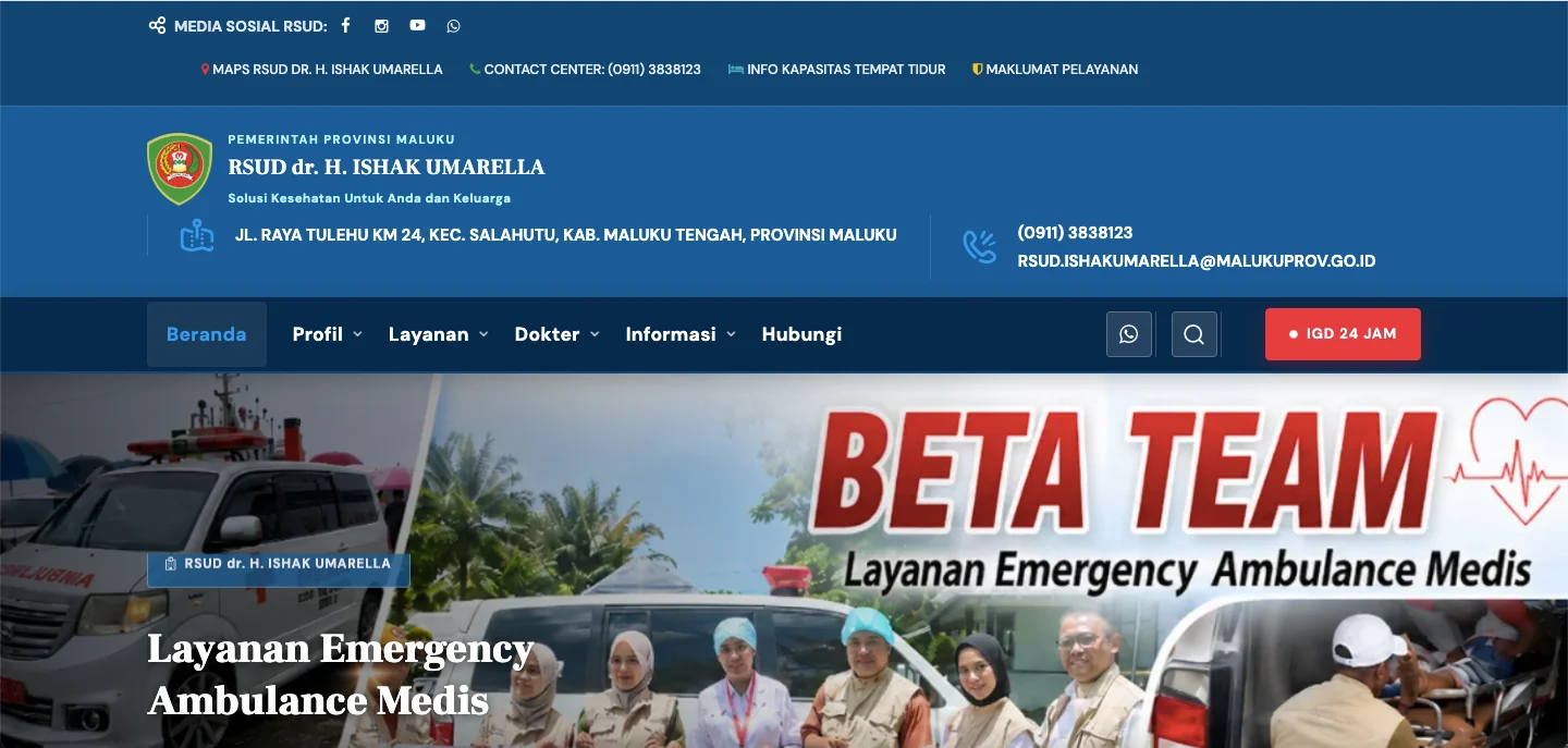 Contoh Website RSUD dr. H. Ishak Umarella